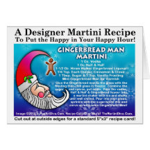 CARTE DE RECETTE DE COCKTAIL DE NOËL DE BONHOMME E