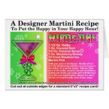 CARTE DE RECETTE DE COCKTAIL DE NOËL DE MISTLE-TIN