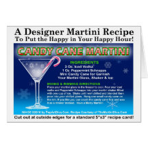 CARTE DE RECETTE DE COCKTAIL DE NOËL DE SUCRE DE C