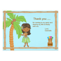 Carte de remerciements mignon de garçon de Luau Faire-parts