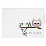 Carte de remerciements pourpre de hibou