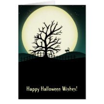 Carte de scène de silhouette de Halloween