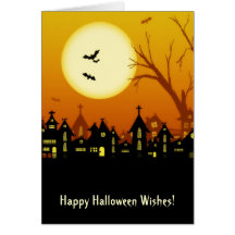 Carte de scène de silhouette de Halloween