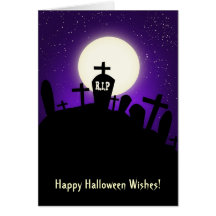 Carte de scène de silhouette de Halloween