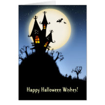 Carte de scène de silhouette de Halloween