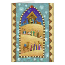 Carte de vacances de scène de nativité