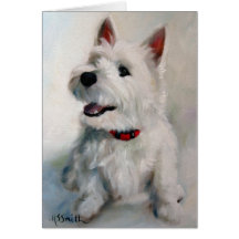 Carte de visage souriante Terrier de chien des mon