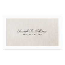 Carte de visite beige élégant de toile de Faux de 