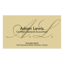 Carte de visite de comptabilité - monogramme