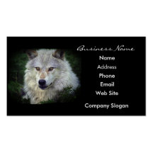 Carte de visite de défenseur de faune de loup gris