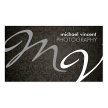 Carte de visite de photographe de monogramme de da