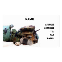 Carte de visite militaire de chien de boxeur