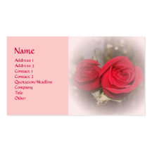 Carte de visite mou de paires de rose rouge