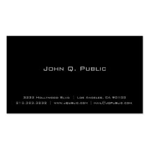 Carte de visite noir simple simple