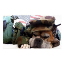 Carte de visite patriotique de chien de boxeur