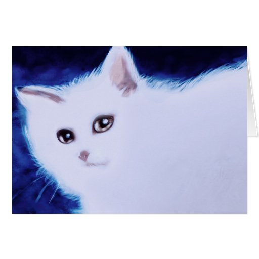 Carte de voeux blanche de chaton