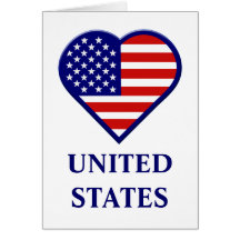 Carte de voeux de drapeau de coeur des Etats-Unis 