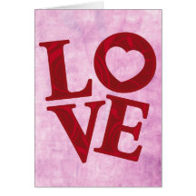 Carte de voeux de lettres d'AMOUR
