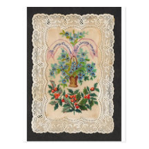 Carte de voeux victorienne de nouvelle année de No Carte Postale