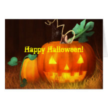 Carte heureuse de Halloween de citrouille