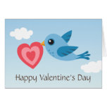 Carte mignonne de jour de Valentines avec l'oiseau