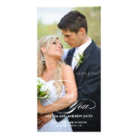CARTE PHOTO BLANC DE MERCI DE MARIAGE DE MANUSCRIT CARTES DE VŒUX AVEC PHOTO