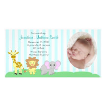 Carte photo d'annonces de naissance d'animaux de b carte avec photo