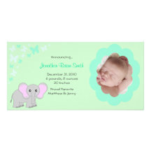 Carte photo d'annonces de naissance de bébé cartes de vœux avec photo
