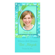 Carte photo de bat mitzvah de point de polka de ch photocarte personnalisée