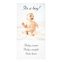 Carte photo de faire-part de bébé carte avec photo