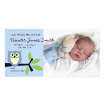 Carte photo de faire-part de naissance de thème de photocarte customisée