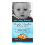Carte photo de fête d'anniversaire de poissons de  cartes de vœux avec photo