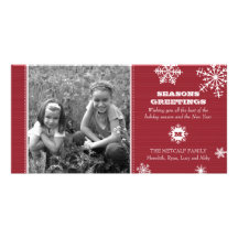 Carte photo de flocon de neige de filet cartes de vœux avec photo