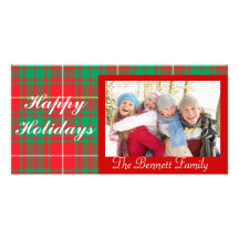Carte photo de Noël de plaid Photocarte
