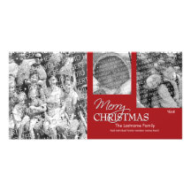 Carte photo : Joyeux Noël simplement rouge Cartes Avec Photo
