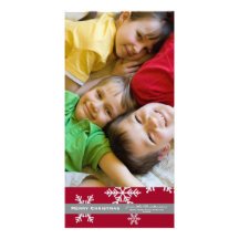 Carte photo rouge du flocon de neige 4x6 cartes avec photo
