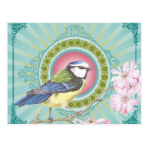 Carte postale à la mode d'oiseau…