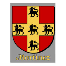 Carte postale de bouclier de famille de Martinez