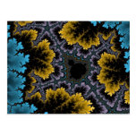 Carte postale de corail bleue et orange