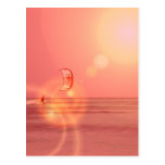 Carte postale de coucher du soleil de Kiteboarding