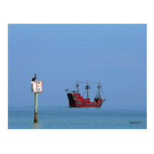 Carte postale de croisière de pirate de plage de C
