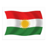 Carte postale de drapeau du Kurdistan