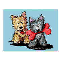 Carte postale de duo de Terrier de cairn