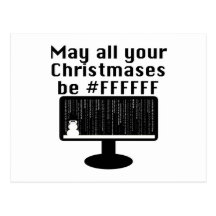 Carte postale de Noël de geek