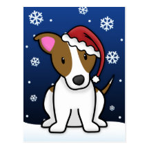 Carte postale de Noël de Kawaii Jack Russell Terri