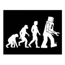Carte postale d'évolution de robot