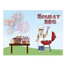Carte postale d'invitation de BBQ de vacances