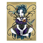 Carte postale féerique d'art de colibri gothique d