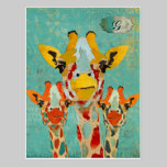 Carte postale jetante un coup d'oeil de monogramme cartes postales