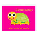 Carte postale mignonne de tortue de détermination